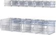 TECWERK Wandschiene 602 mm mit 4 Sichtlagerkästen MK4 transparent, verzinkter Stahl