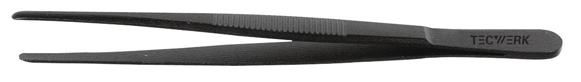 Universalpinzette TECWERK 145 mm vernickelt mit stumpf-breiten gezahnten Spitzen