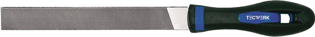 TECWERK Werkstattfeile DIN 7261 Flachstumpf 200 mm Hieb 1 mit 2K-Ergo-Heft