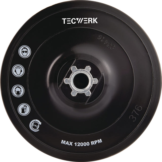 TECWERK Stützteller Ø 115 mm M14 kletthaftend – mittelhart für Winkelschleifer