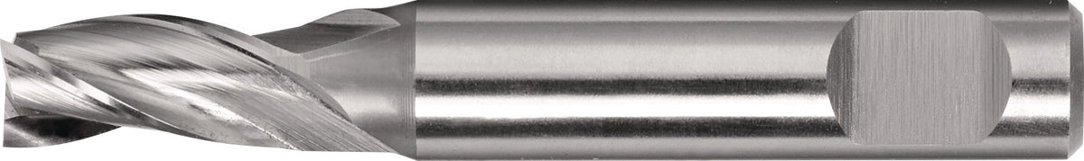 TECWERK Minibohrnutenfräser 2 mm HSS-Co8 DIN 1835 B – 3 Schneiden, kurz, zentrumschnitt