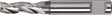 TECWERK Minibohrnutenfräser 2 mm HSS-Co8, 3 Schneiden, lang, DIN 1835 B, für Stahl & Guss