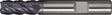 TECWERK Schaftfräser DIN 6527L Typ NF-UNI 4 mm VHM TiAlN 45° 4 Schneiden lang
