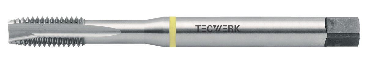 TECWERK Maschinengewindebohrer DIN 371B AL M3x0,5mm HSS-Co 6H – für Durchgangsgewinde