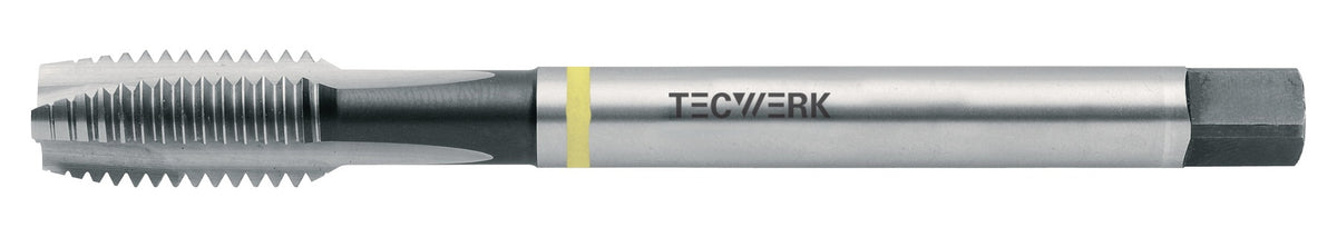 TECWERK Maschinengewindebohrer DIN 371B AL M3x0,5mm HSS-Co 6H – für Durchgangsgewinde
