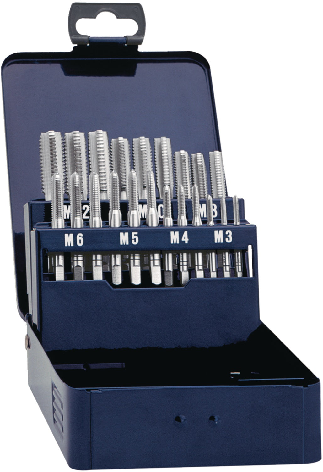 TECWERK Gewindebohrersatz DIN 352 M3-M12 21-teilig HSS in Metallkassette