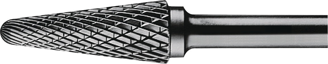 Frässtift KEL D.8mm Kopf-L.25mm Schaft-D.6mm Hartmetall Kreuzverzahnung TECWERK