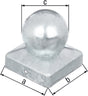 GAH Pfostenkappe 70x70 mm eckig mit Kugelkopf, feuerverzinkt