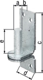 GAH Kloben DI auf Platte 13x11mm feuerverzinkt – Stahl roh, 4 Löcher, 100mm