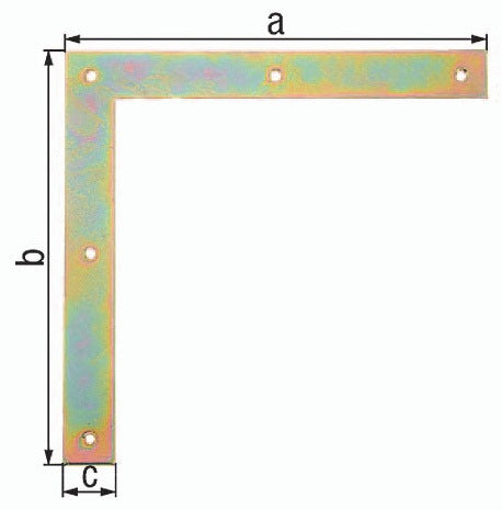 GAH Tor-Winkel 250 x 250 mm, Stahl galvanisch gelb verzinkt