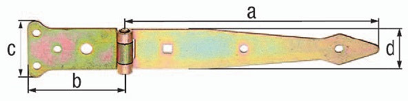 GAH Werfgehänge 202 x 77 mm Stahl galvanisch gelb verzinkt mit vernietetem Stift