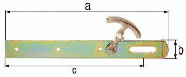 GAH Überfalle 250 x 30 mm Stahl galvanisch gelb verzinkt mit Haken – DIN links und rechts