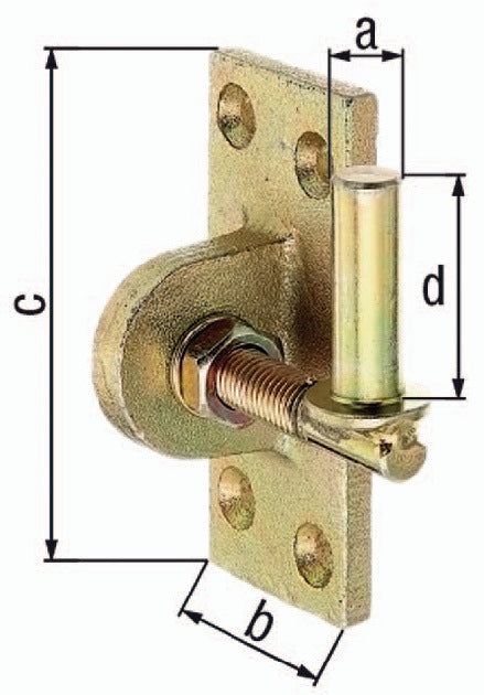 GAH Kloben zum Anschrauben 13x45 mm – verstellbar um 20 mm, feuerverzinkt