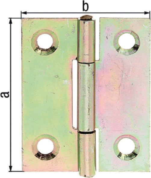 GAH Scharnier 63 mm x 43 mm aus Edelstahl, halbbreit