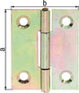 GAH Scharnier 63 mm x 43 mm aus Edelstahl, halbbreit