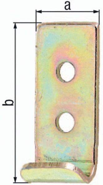 GAH Schließhaken für Kistenverschlüsse, Stahl galvanisch gelb verzinkt, gerade, 30 x 12 mm