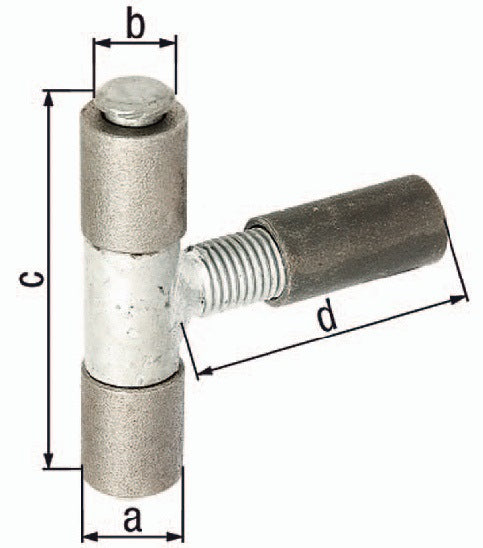 GAH Anschweißband 22x12x87x90 mm Stahl roh – verstellbar um 40 mm für Schiebetüren