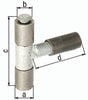 GAH Anschweißband 22x12x87x90 mm Stahl roh – verstellbar um 40 mm für Schiebetüren