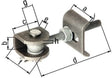 GAH Torband Stahl roh 50x20x45x120 mm für 180° Öffnung mit U-Teil
