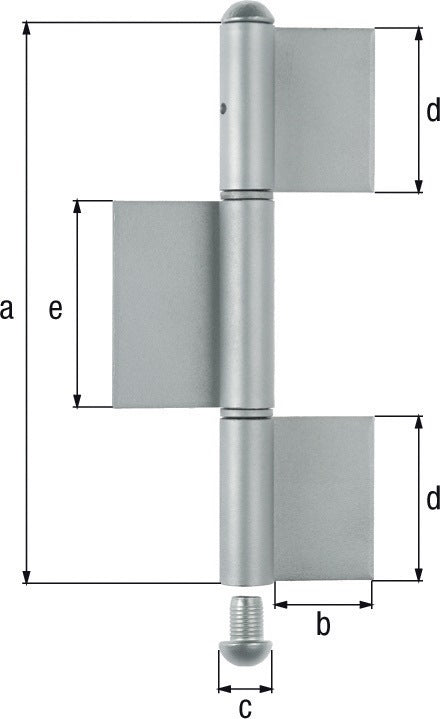 GAH Konstruktionsband 3-teilig zum Anschweißen Stahl roh Rundkopf 220 mm – Stabile Scharnierlösung für den Metallbau