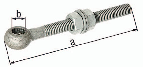 GAH Augenschraube M16, 130 mm, feuerverzinkt – passend für Torbänder