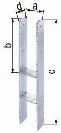 GAH H-Pfostenträger ETA-10/0210 feuerverzinkt 101x300x600x60 mm