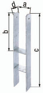 GAH H-Pfostenträger ETA-10/0210 feuerverzinkt 101x300x600x60 mm