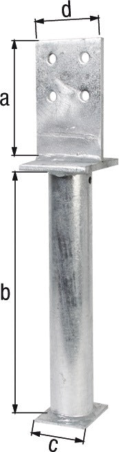 GAH T-Pfostenträger 130x500x80x90mm Stahl feuerverzinkt zum Einbetonieren