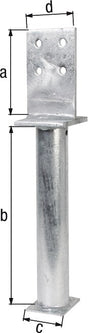 GAH T-Pfostenträger 130x500x80x90mm Stahl feuerverzinkt zum Einbetonieren