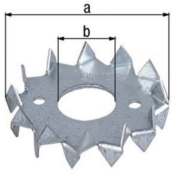 GAH Scheibendübel D48/17mm sendzimirverzinkt – Doppelseitiger Holzverbinder nach DIN 1052