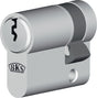 BKS Service-Profil-Halbzylinder 8891 50/10 mm zur Eigenmontage, Messing vernickelt, DIN 18252
