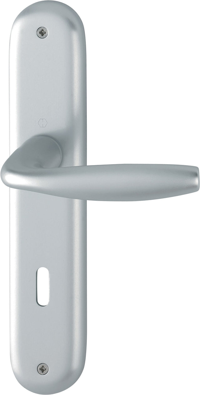 HOPPE Langschildgarnitur NY 1810/273P Aluminium F1 DIN L/R 72 mm