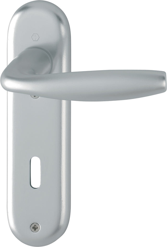 HOPPE Kurzschildgarnitur NY 1810/273KP Aluminium F1 für Innentüren DIN 1906