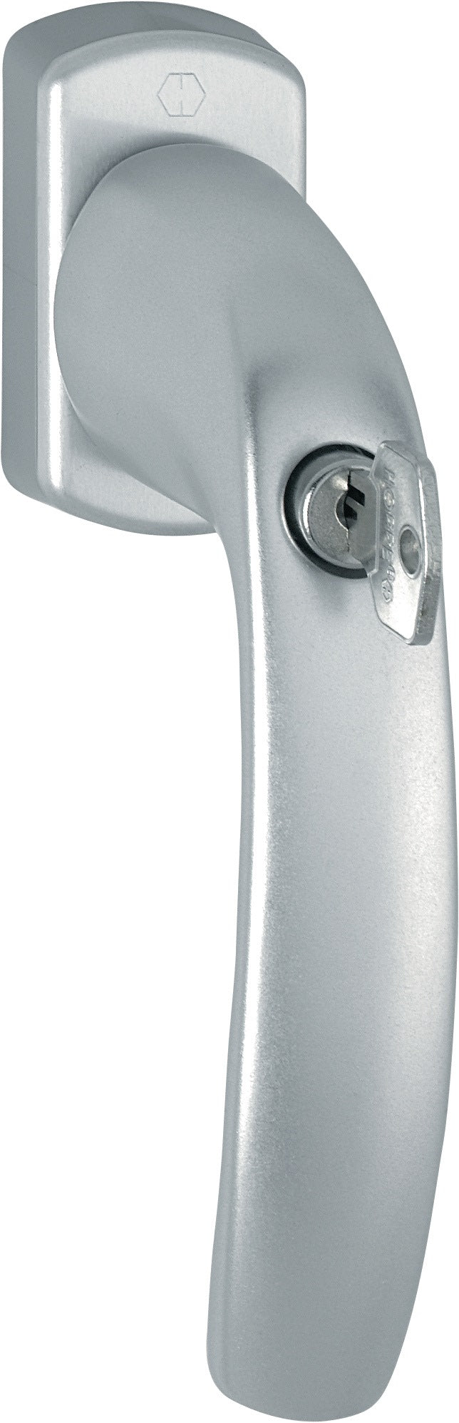 HOPPE Fenstergriff New York 0810SVS/U10 – abschließbar, Aluminium naturfarbig, 7 mm Vierkant