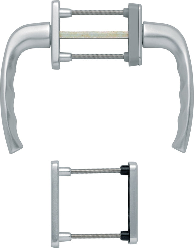HOPPE Balkongarnitur New York 0810/961N Aluminium F1 für Türstärke 63-73 mm