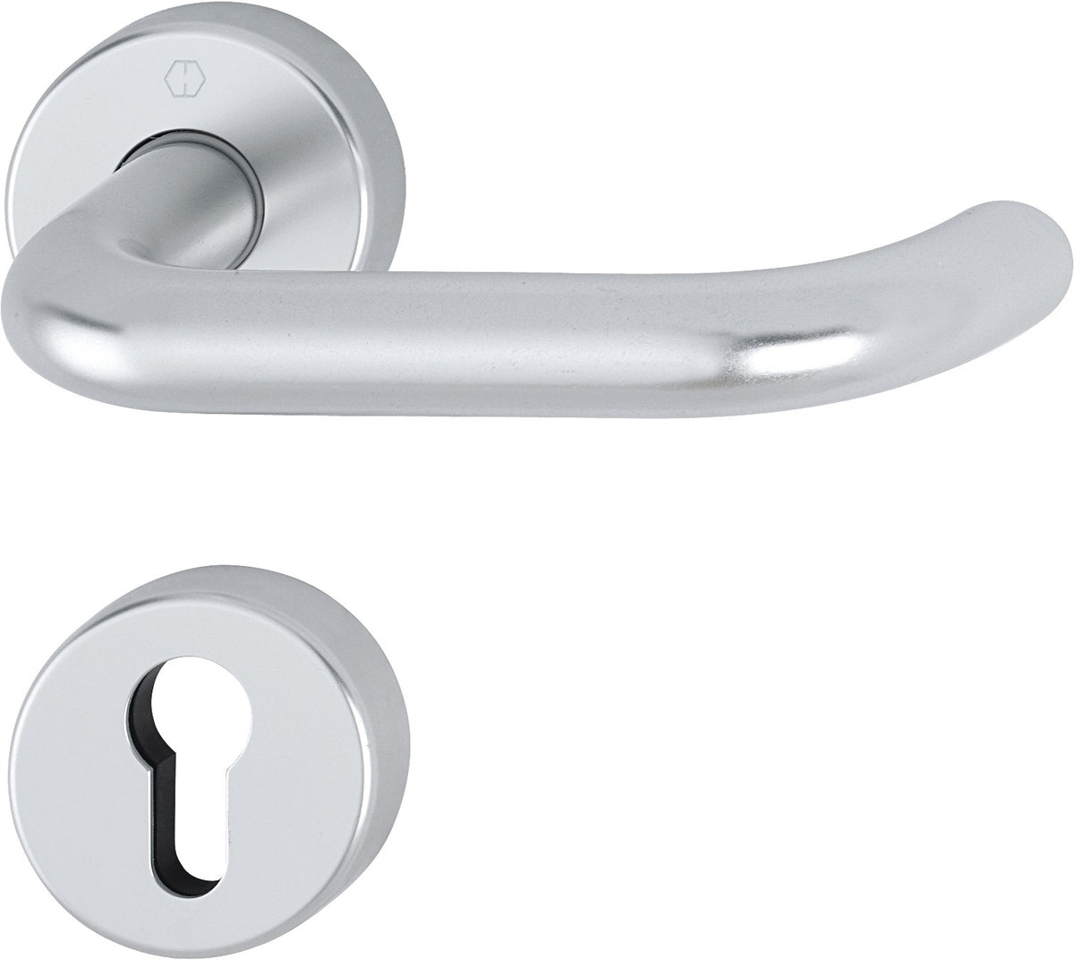 HOPPE Rosettengarnitur Paris 138/42H/42HKVS Aluminium F1 U-Form PZ DIN L/R