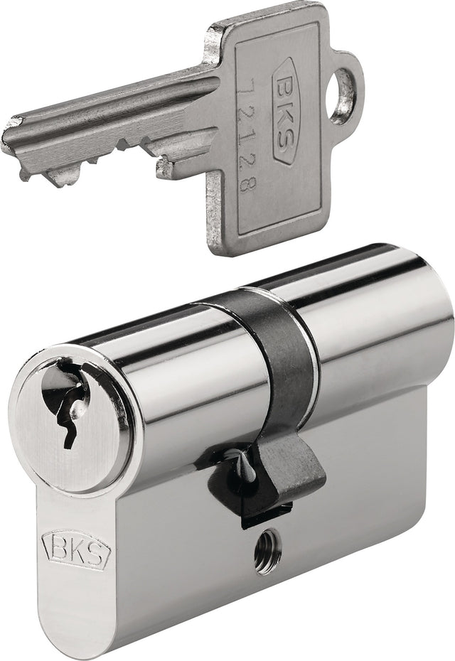 BKS Profildoppelzylinder PZ 8800 27/40 mm mit 3 Schlüsseln, verschiedenschließend, vernickelt