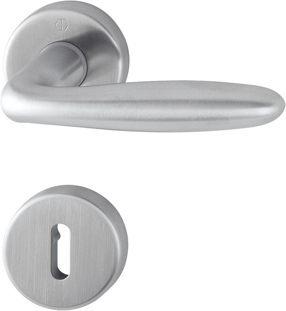 HOPPE Rosettengarnitur Verona E1800Z Edelstahl F69 DIN L/R – Objekt-Türgriff
