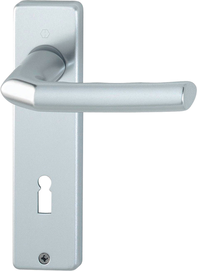 HOPPE Kurzschildgarnitur Birmingham 1117/202KP/AP – Aluminium F1, eckig, DIN links/rechts