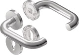 BKS Rosettengarnitur Rondo H1.0 Edelstahl U-Form PZ DIN L/R für Türstärke 37-42 mm