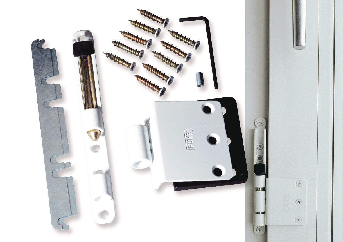 FUHR Fenstersicherungsset DZ150SEW – SKG geprüft für nach innen öffnende Fenster, weiß