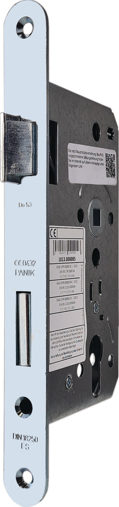 BEVER Panik-Einsteckschloss 1007PPFL Funktion E, DIN links, PZ, 72/65/9 mm – Stahltürschloss mit Wechsel