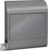Briefkasten Scandic 825 Si von BURG-WÄCHTER – Stahl, silber, DIN C4, mit Zeitungsbox