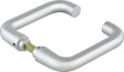DORMA-GLAS Glastürdrückerpaar Rundform LM silber eloxiert für Drückerführung Vierkant 8 mm