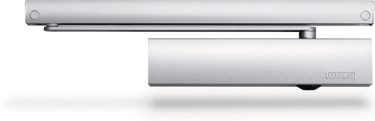 GEZE Türschließer-Set TS 5000 L-N Ecline Silber EN 3-5 mit Gleitschiene und Montageplatte