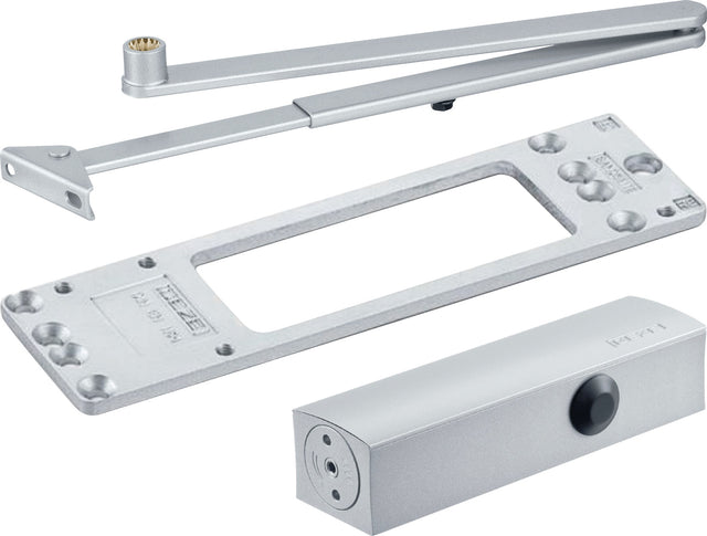 GEZE Türschließer-Set TS 2000 NV BC – Komplettset für Feuer- und Rauchschutztüren, EN 2-5, silber