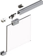 HELM Schiebetürsystem 73 Komplettset für Glasschiebetüren bis 50 kg, 1300 mm Laufschiene, EV1 eloxiert