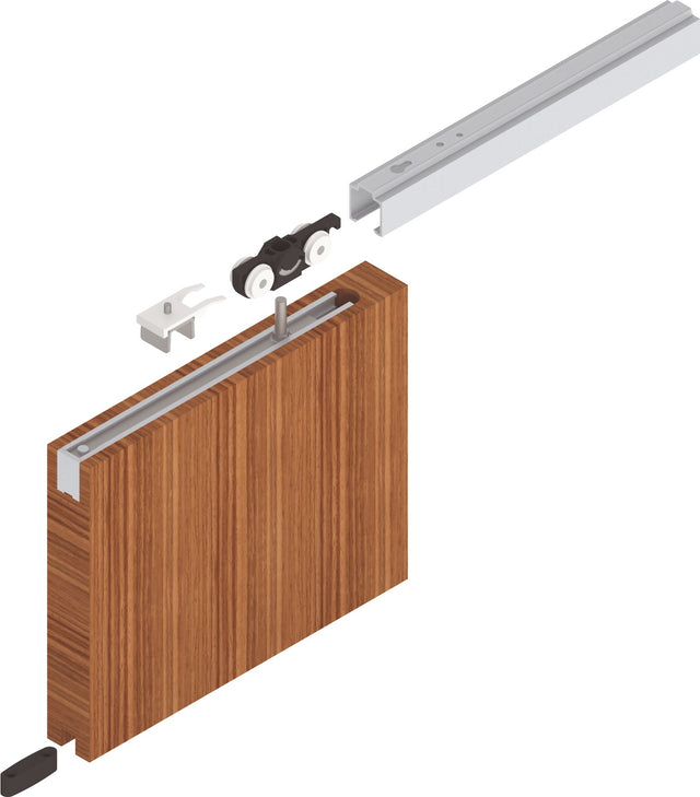 HELM Schiebetürsystem 73 ME-A Komplettset für Holztüren, 1300 mm, EV1 eloxiert