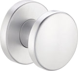 EDI Türknopf K7/052/02 Edelstahl matt – gerader Knopf auf runder Rosette, Ø 55 mm