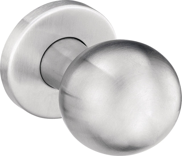 EDI Türknopf K5/052/02 Edelstahl Kugelknopf auf runder Rosette M12